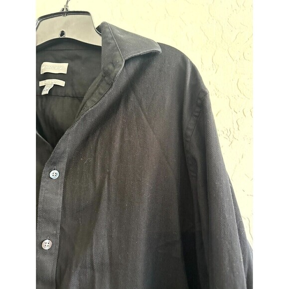 Michael Kors Mens Stretch Slim Fit Button-Up Shirt Mens Size 16.5 32/33 Black - Picture 5 of 16